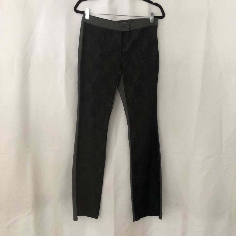 Aria Gray Dress pants with black lace overlay on front.